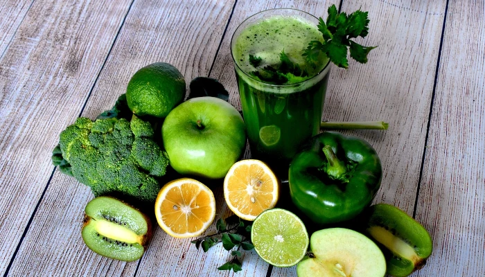 jus de fruits et légumes verts