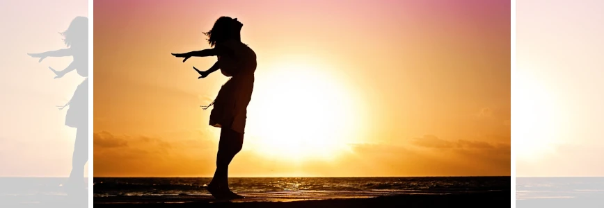 femme bonne santé coucher de soleil