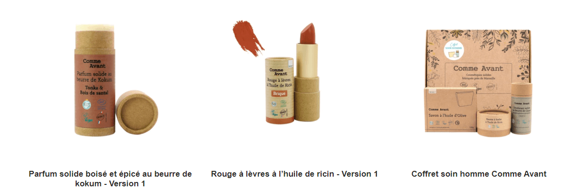 Parfum solide, rouge à lèvres Comme avant