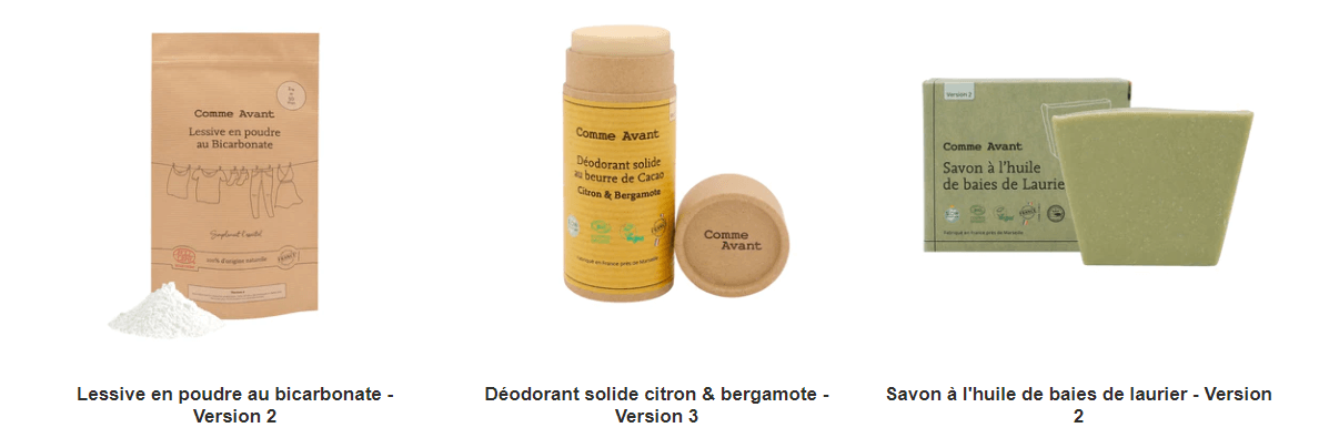 Lessive en poudre au bicarbonate, déodorant solide citron bergamote